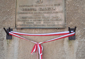 Tablica pamiątkowa Reduty Kaliskiej.